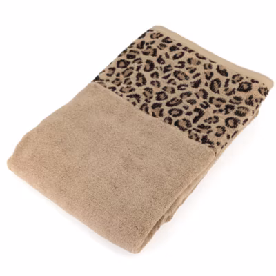 Drap de bain 100×150 cm pur coton collection WILD II jaune léopard