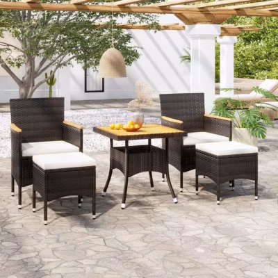 vidaXL Acacia Ensemble à Dîner de Jardin 5 pcs Mobilier de Salle à Manger de Terrasse Table et Chaises de Repas Patio 3058336