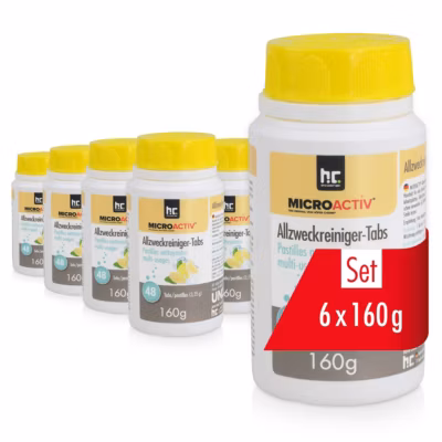 Höfer Chemie Microactiv Pastilles Nettoyantes Multi-usages 6 x 160 G, Parfum Citron