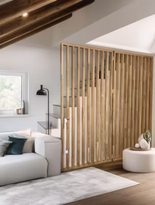 Cloison Amovible en Chêne Clair – Claustra Ajouré 9 Lames pour Séparation de Pièce (H 150 x L 100 cm) – PAR AD LYON GROUPE