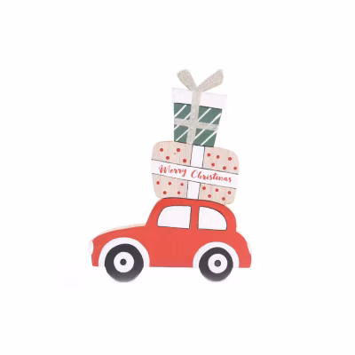 Décoration de Noël en bois voiture XMAS TRADI