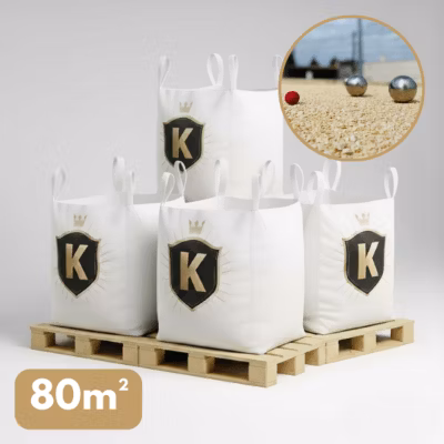 Sable terrain de pétanque beige 0/8 mm – Pack 4 Big Bag 1,5 T