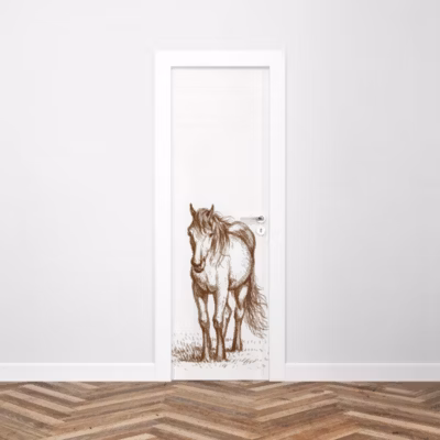 Sticker Porte Standing Horse 204 x 63 cm