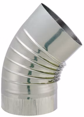 JONCOUX Tuyau TYRAL INOX  304 – Diam. 97 – Coude plissé BR 45 deg.