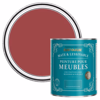 Peinture Rouge pour Meubles Mate et Lessivable – RUST-OLEUM – Soho 750ml