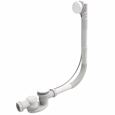 Vidage baignoire extra plat JACOB DELAFON câble long (1m) Blanc mat