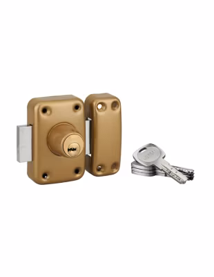 Verrou double entrée Transit 2 pour porte d&rsquo;entrée, cylindre 40mm, 4 clés, époxy or – THIRARD
