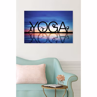 Tableau verre acrylique Yoga 90 x 60 cm – Décoration murale photo pour la maison