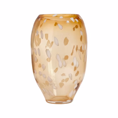 Vase orange en verre L21,5xH35cm
