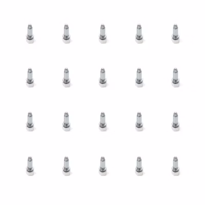 Emuca Lot de 20 vérins de réglage pour meubles, base hexagonale, M6, réglage 18mm, Acier et Plastique
