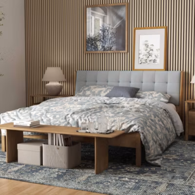 Lot de 2 Panneaux Muraux Décoratifs Acoustiques Bois MDF 240x60cm Chêne clair  AntiBruit, Facile à Poser