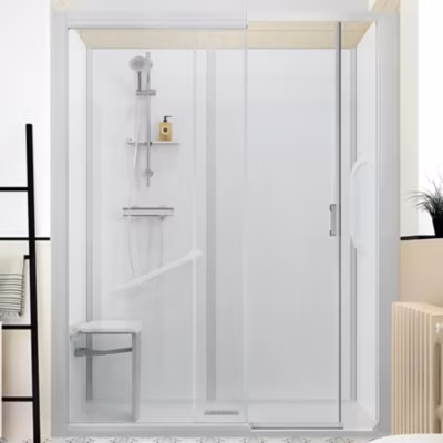 Cabine de douche Kinedo Kinemagic Sérénité Plus 170×90 niche mixte coulissante transparent thermostatique