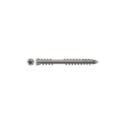 100 Vis Terrasse Bois Double Filetage Tête Cyl. Réduite Torx T-STAR + pointe CUT 6 x 70 mm – Inox A4 – D-Work