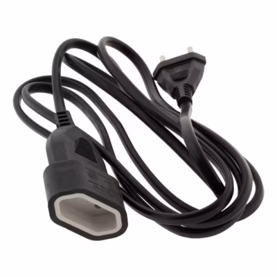 Rallonge de câble HO5VV-F 2x1mm² – 2m – noir – Zenitech