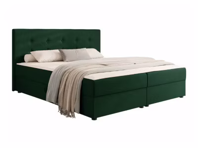 Lit continental Memphis 114, Double, Vert, Tissu, Disponible
