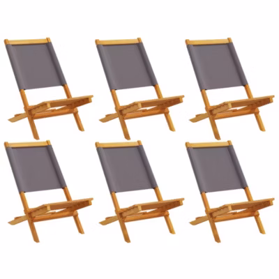 Chaises de jardin pliantes lot de 6 tissu et bois massif vidaXL
