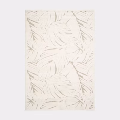 Tapis de salon en matière recyclée – Ode à la nature – Beige et crème – 120 x 170 cm