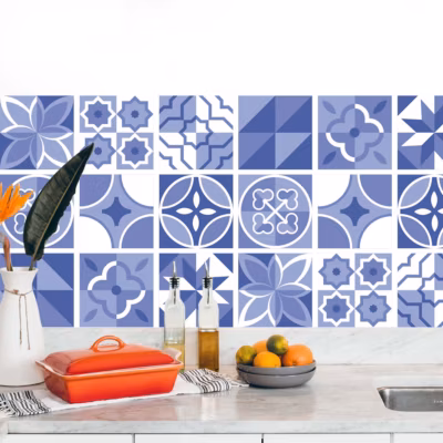 Stickers carrelage carreaux de ciment 20x20cm – kit de 60