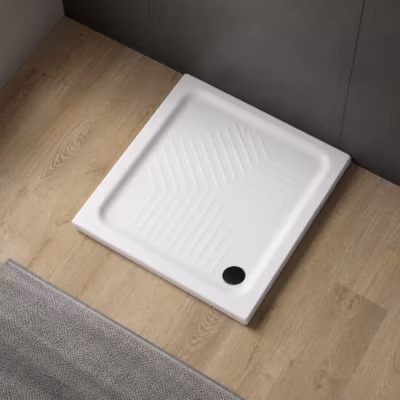 Receveur De Douche En Céramique 80X80 Avec Bordure H 10Cm – Topaze