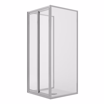 Cabine de douche 3 côtés 90x100x90CM H185 Verre Transparent 2 Fixes+Saloon 2 Pivotantes 100 mod.Clint
