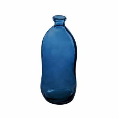 Vase Dame Jeanne – verre recyclé – bleu orage H51 cm – Atmosphera