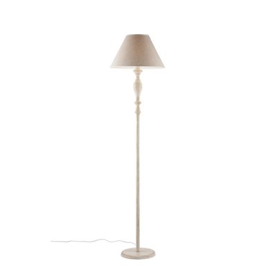 Cascina Lampadaire en bois et fer blanc et gris tourterelle 1 lumière .183 d.45 BL265-PH-BT