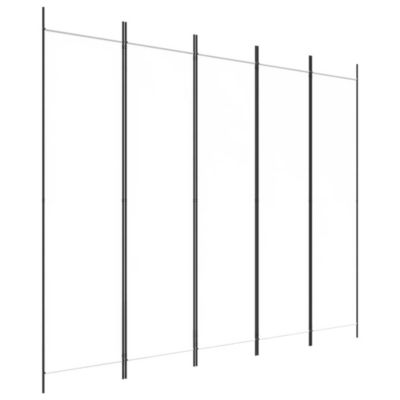 Paravent, Séparateur, Cloison de séparation 5 panneaux Blanc 250×200 cm Tissu