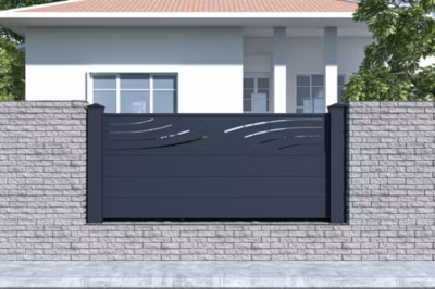 Lot de 3 clôtures aluminium 1,9m VELETA H.90cm gris