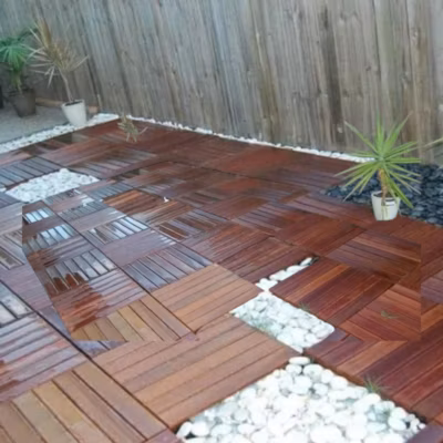 Carrelage de revêtement de sol en bois Ipé 50x50x4cm 1 m²