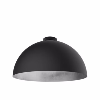 LUMICOM – VENICE Plafonnier, 1xE27, max 42W, métal, noir mat/feuille argent, D.40cm