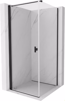 Mexen Mist-B cabine de douche pivotante 75 x 75 cm, transparent, noir – 8A2T-075-075-70-00