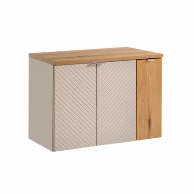 Meuble sous-vasque 80cm 3 portes Manoa Cachemire et Bois