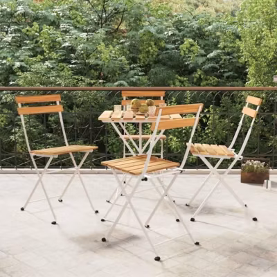 319975 vidaXL Chaises de bistrot pliantes 4 pcs Bois d&rsquo;acacia solide et acier