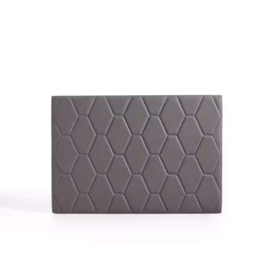 Tête de lit Agata en similicuir gris pour lit 120 154x115x8. ECCOX