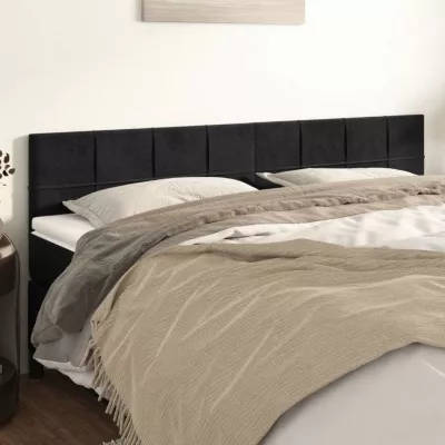vidaXL 2x Têtes de Lit Meubles de Chambre à Coucher Accessoires de Lit Simple Têtes de Cadre de Lit Intérieur Noir 346098