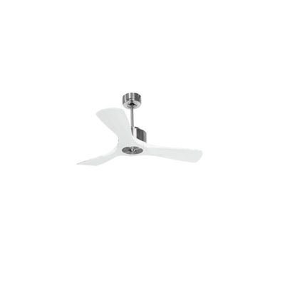 Modulo Regular Ring  – Super destratificateur et ventilateur DC 106 cm chrome pales bois blanc sans Lumière  15 à 20 m²