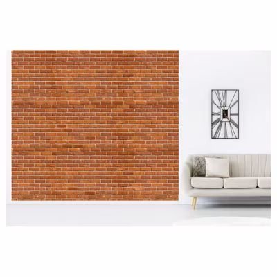 Papier peint intissé ROUGES BRIQUES 300 x 270 cm (LxH) – Tapisserie murale panoramique XXL, Made in France par Scenolia