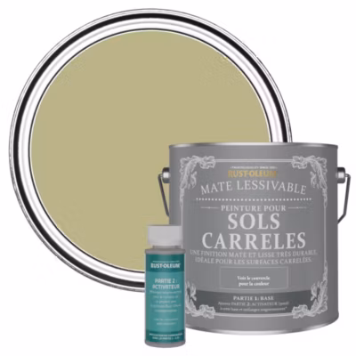 Peinture Verte pour Sols Carrelés Mate Lessivable – RUST-OLEUM – Vert sauge 2,5 L
