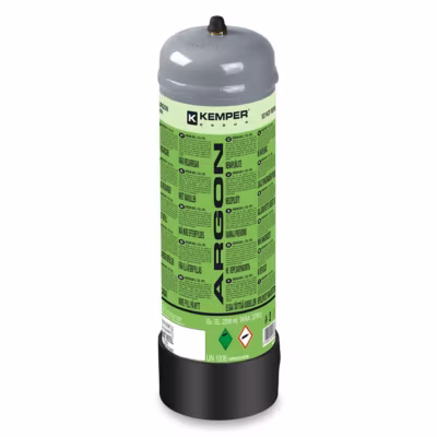 Bouteille de gaz Argon pur 110 Bar 2.2 Litres Jetable Soudage MIG TIG acier inox aluminium Connexion M10x1 KEMPER