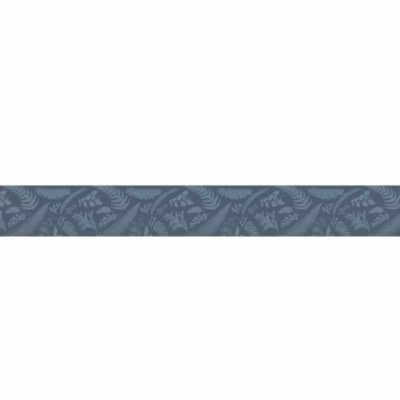 Frise adhésive décorative autocollante, 15 cm X 300 cm, herbier, fougère, gincko, feuilles branches tons bleus