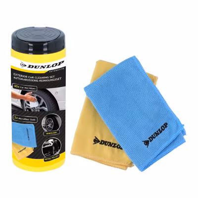 Lingettes Nettoyantes Voiture DUNLOP 35x35cm,  Microfibre 250gsm,  Intérieur & Extérieur,  Nettoyage Sans Traces