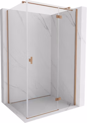 Mexen Mist-H T cabine de douche pivotante droite 100 x 85 cm, transparent, cuivre brossé – 8A5T-100-085-65-00-P