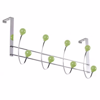 Portemanteau Patère  sur la porte chromé – boules vert pistache 370x190MM