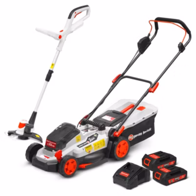 Tondeuse et coupe bordures rechargeables 20V max + 2 batteries – Elem Garden.