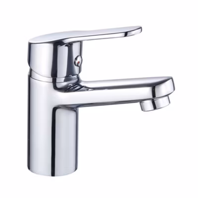 Robinet de lavabo monocommande ASPA avec finition chromée polie, en laiton Kibath