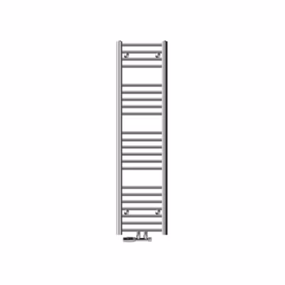 Radiateur de Salle de Bain 300×1400 mm Chrome Droite Raccord Central au Bas avec Garniture de Raccordement