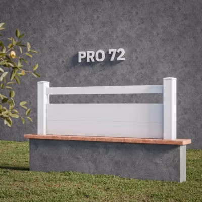 Kit Clôture PRO PVC Blanc H. 72 cm x L. 11.30 m – 1 Lisse + 2 Soubassements