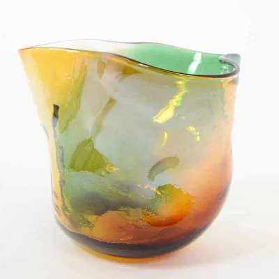 Vase Panache orange verre 26x22x24cm