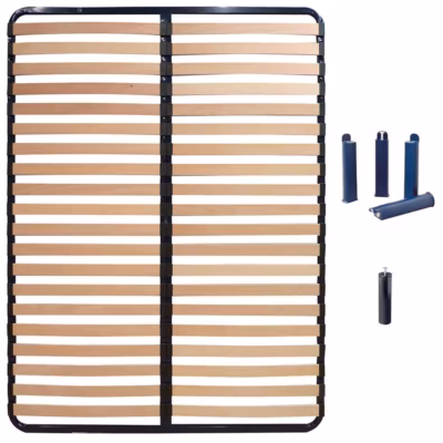 ALTOLATTES – Pack Sommier 2×20 Lattes 140x200cm + Pieds bleus + Pied central