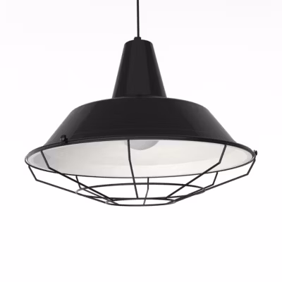 LUMICOM – TIVOLI Suspension, 1xE27, max 42W, métal, noir brillant/blanc, D.45cm